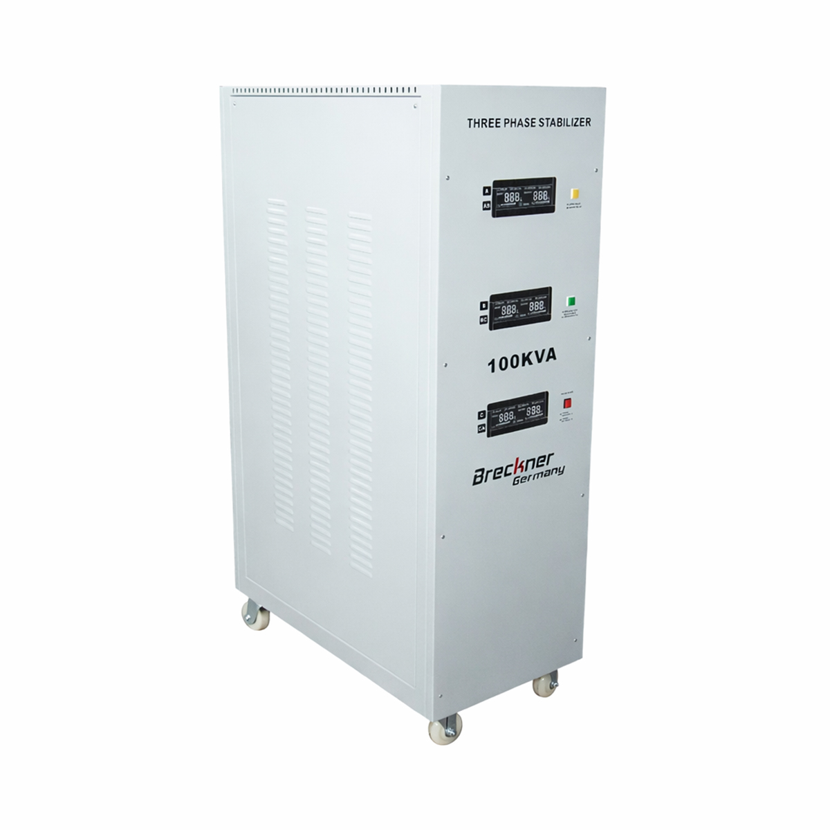 Stabilizator automat de tensiune 100KVA trifazat cu servomotor, bypass, afisaj LCD Breckner Germany – imagine 4