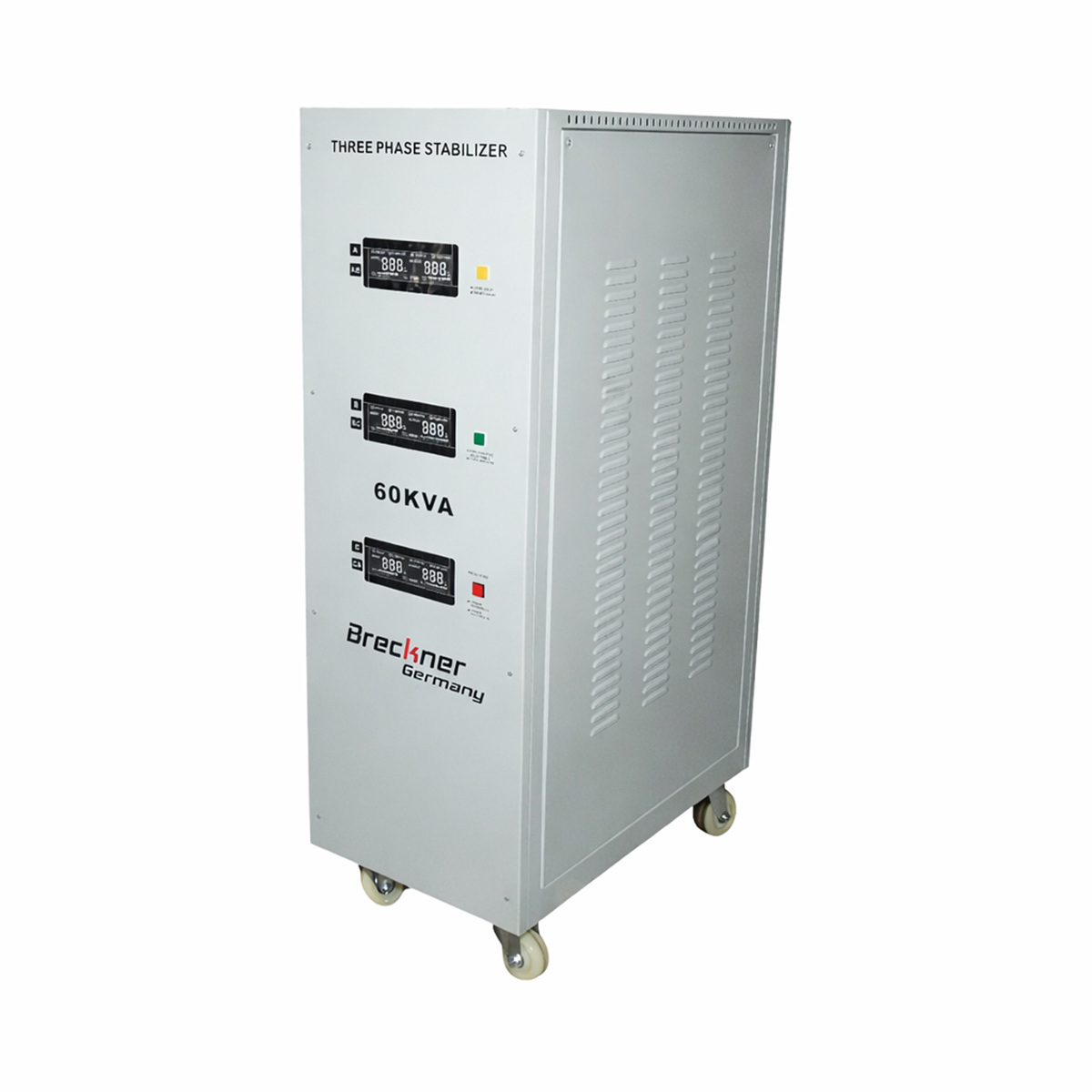 Stabilizator automat de tensiune 60KVA trifazat cu servomotor, bypass, afisaj LCD Breckner Germany – imagine 2