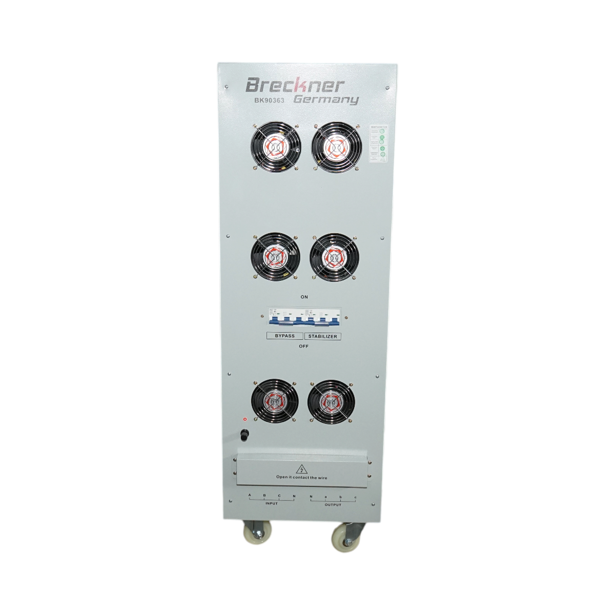 Stabilizator automat de tensiune 60KVA trifazat cu servomotor, bypass, afisaj LCD Breckner Germany – imagine 5