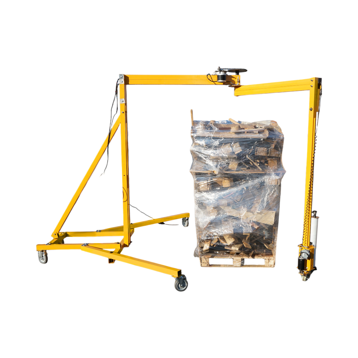 Masina verticala de infoliat paleti cu folie stretch 220V, brat rotativ 0-12 m/min, diametru 1.6m, inaltime 1.8m