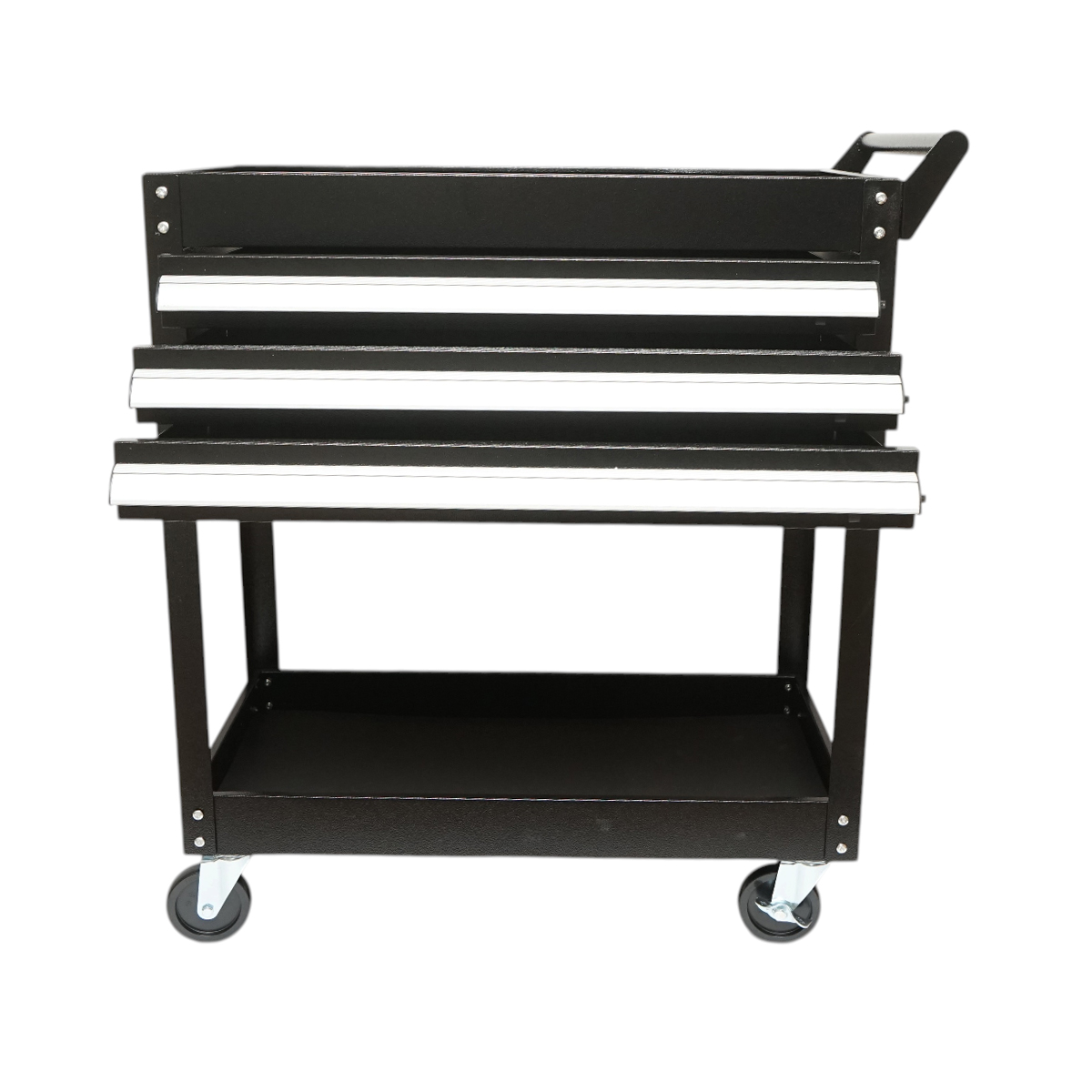 Carucior scule atelier metalic pe roti cu 2 rafturi si 3 sertare 775x410x895mm Breckner Germany – imagine 3