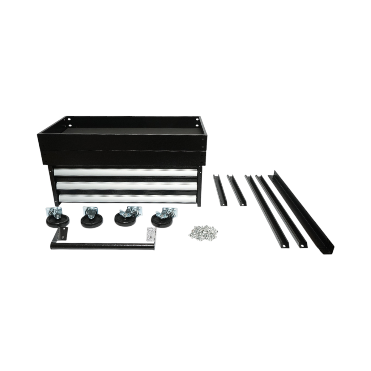 Carucior scule atelier metalic pe roti cu 2 rafturi si 3 sertare 775x410x895mm Breckner Germany – imagine 9
