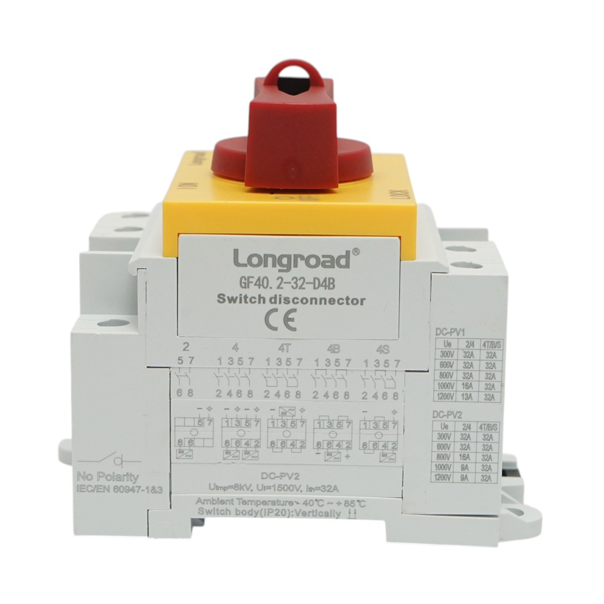 Intrerupator separator comutator de sarcina DC 4P 32A 1500V pentru sisteme fotovoltaice Longroad – imagine 2