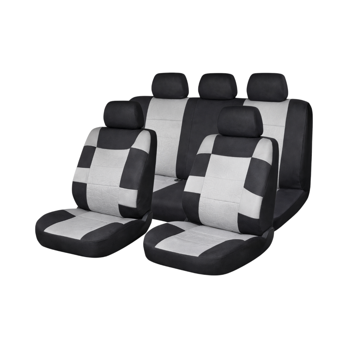 Set huse scaune auto universale Negru-Gri 9 piese