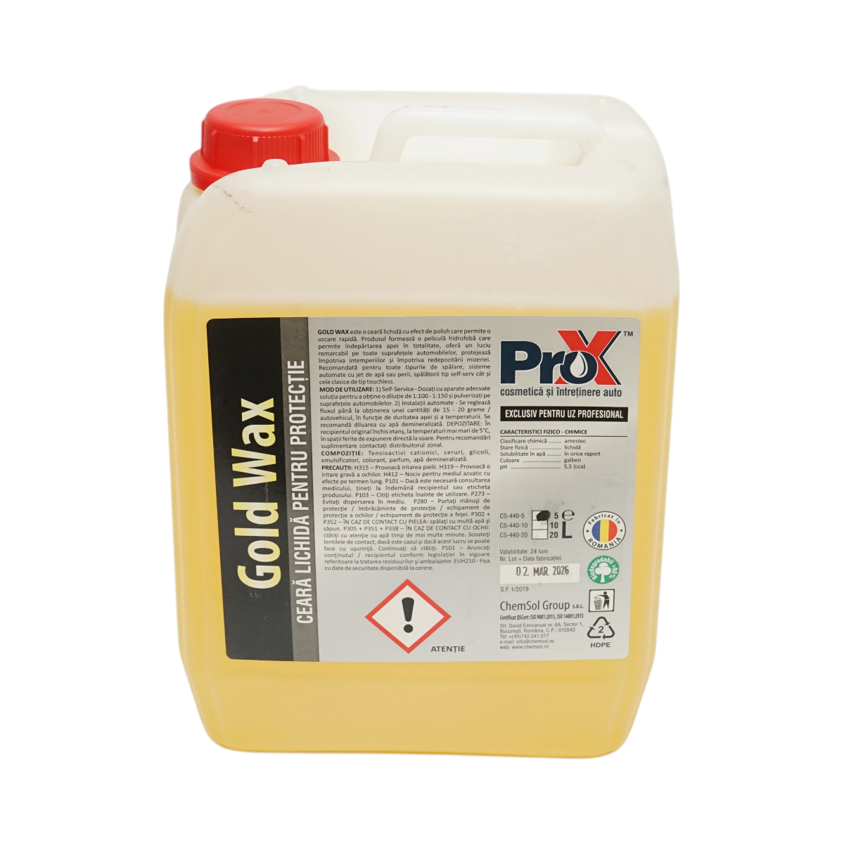 Ceara lichida protectie auto Gold Wax ProX 5L