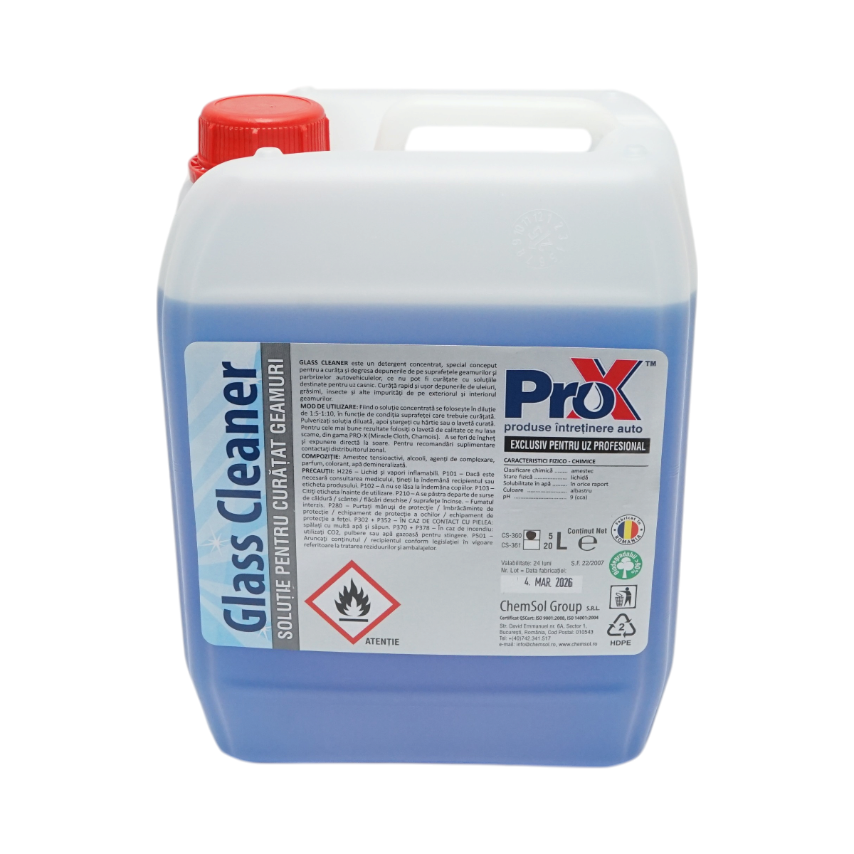 Solutie curatat geamuri auto Glass Cleaner ProX 5L