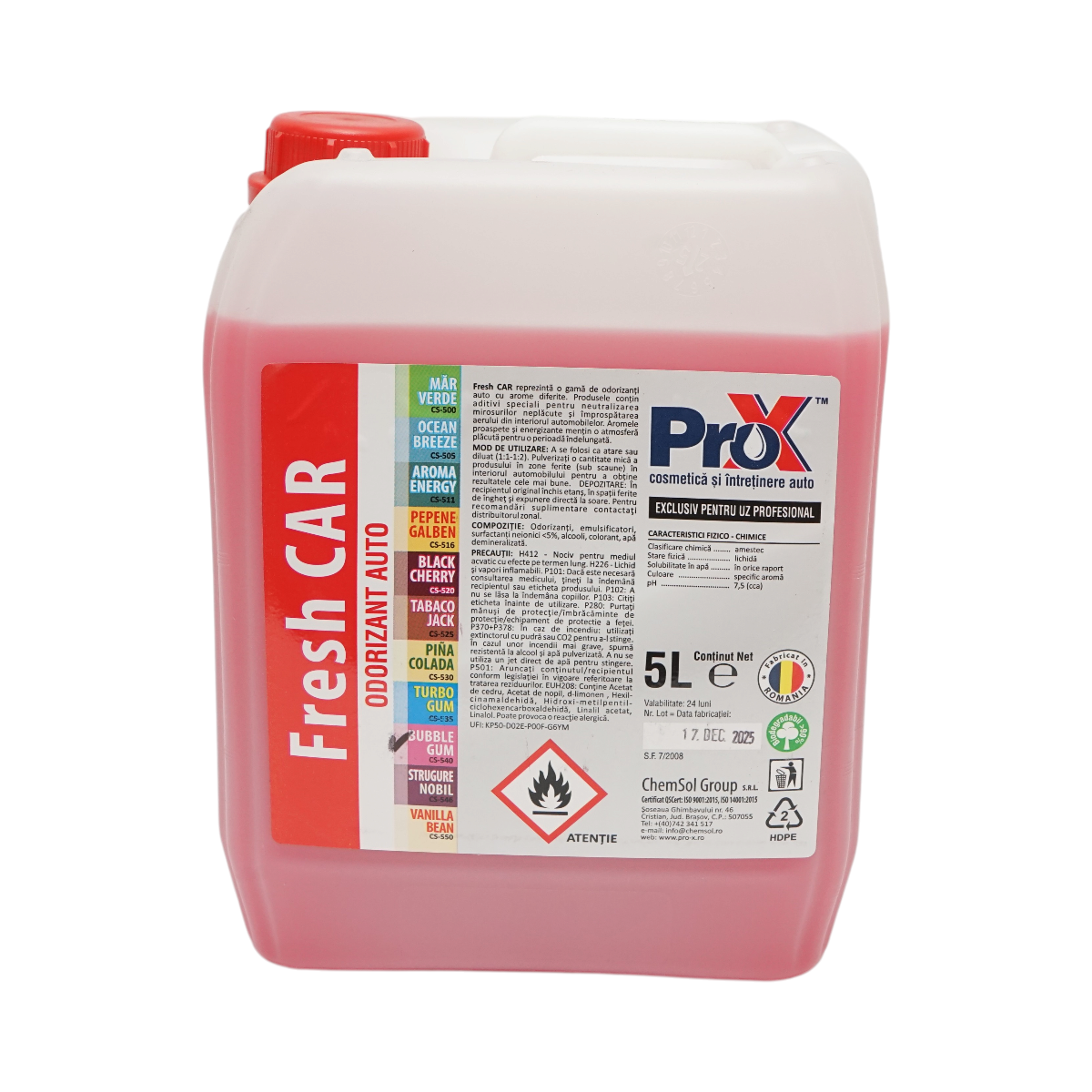 Odorizant auto profesional Bubble Gum Fresh Car ProX 5L