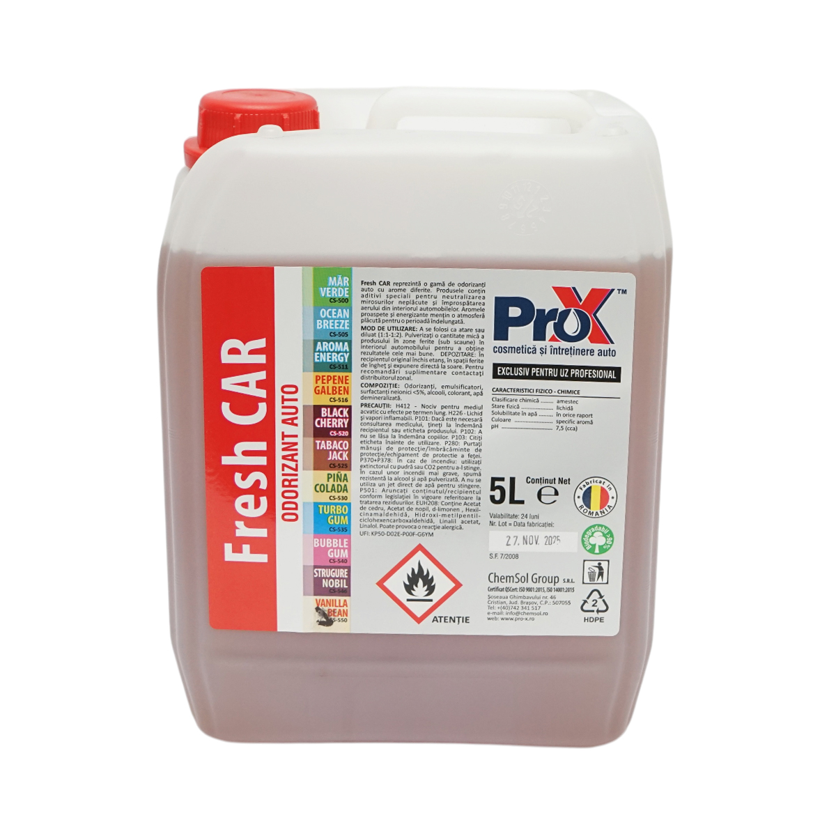 Odorizant auto Vanilla Bean Fresh Car ProX 5L