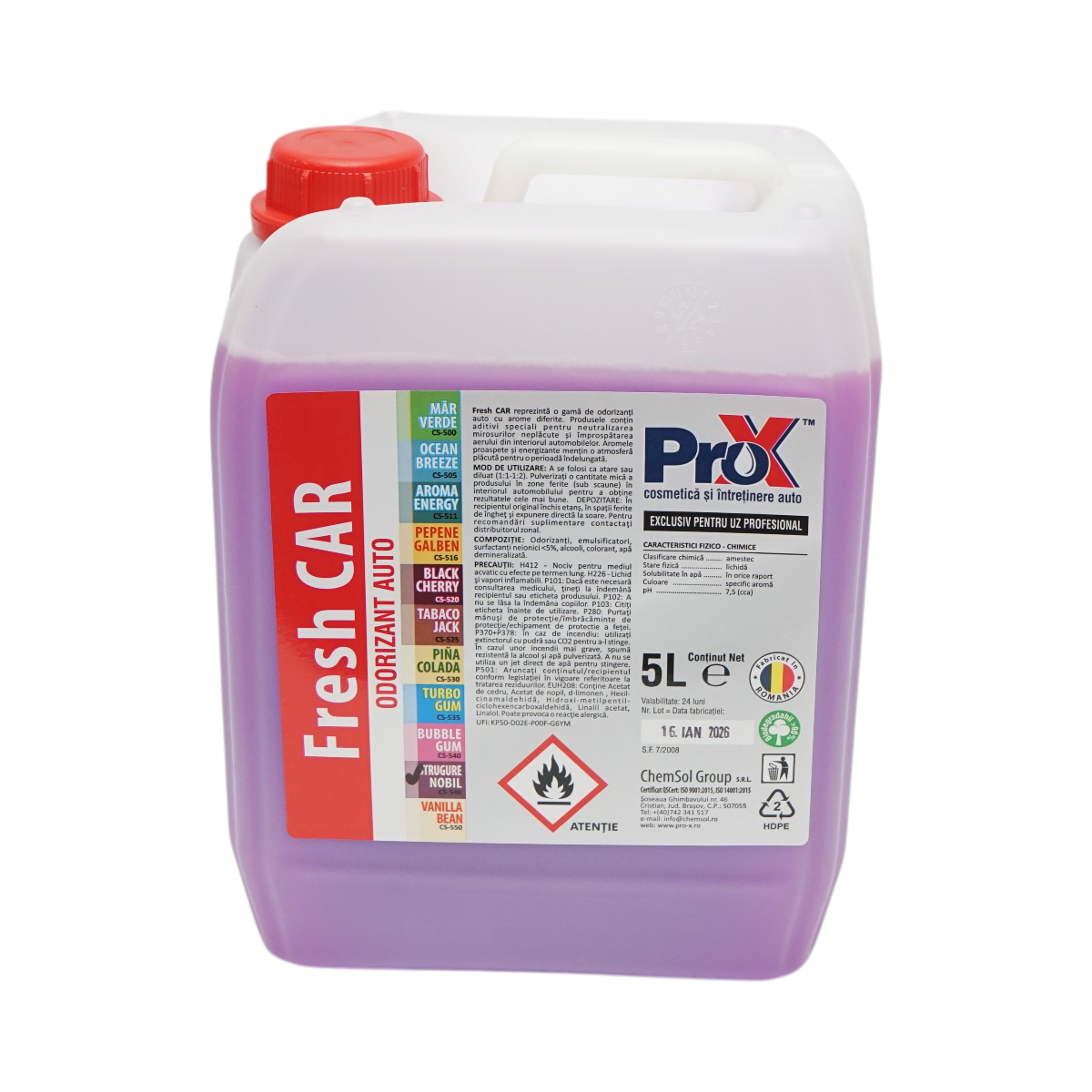 Odorizant auto Strugure Nobil Fresh Car ProX 5L