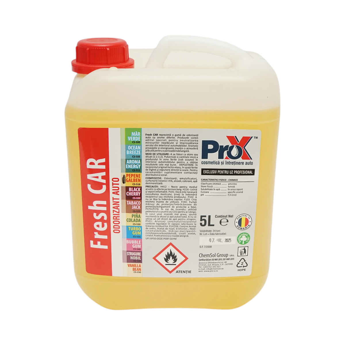 Odorizant auto Pepene Galben Fresh Car ProX 5L