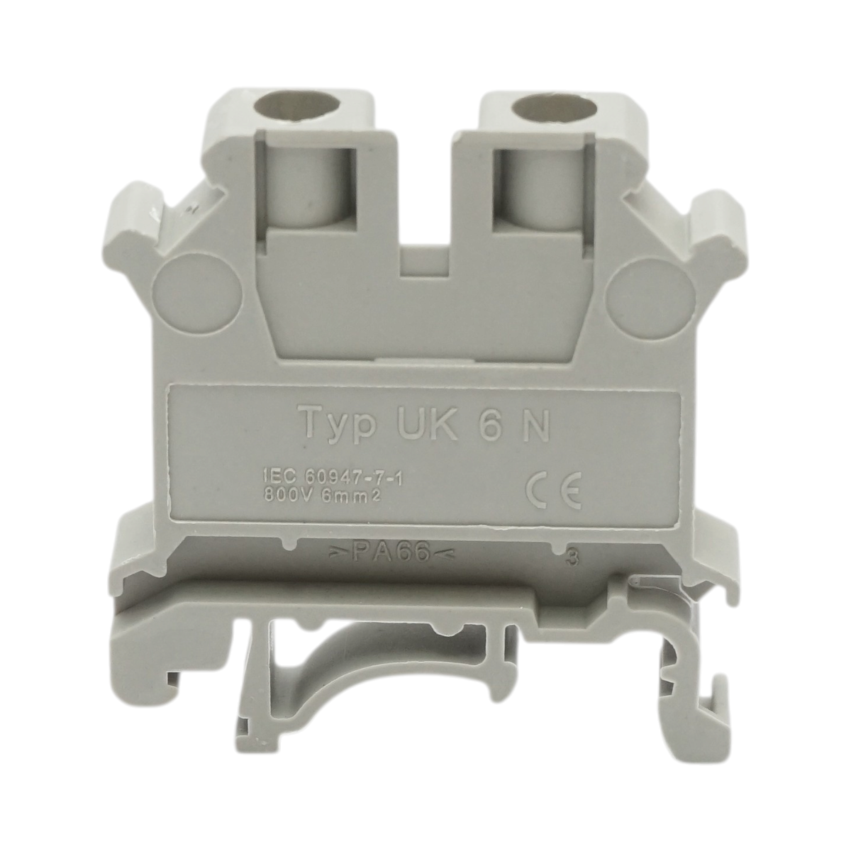 Clema de sir pe sina DIN 6mm² 57A 800V gri UK6N Longroad