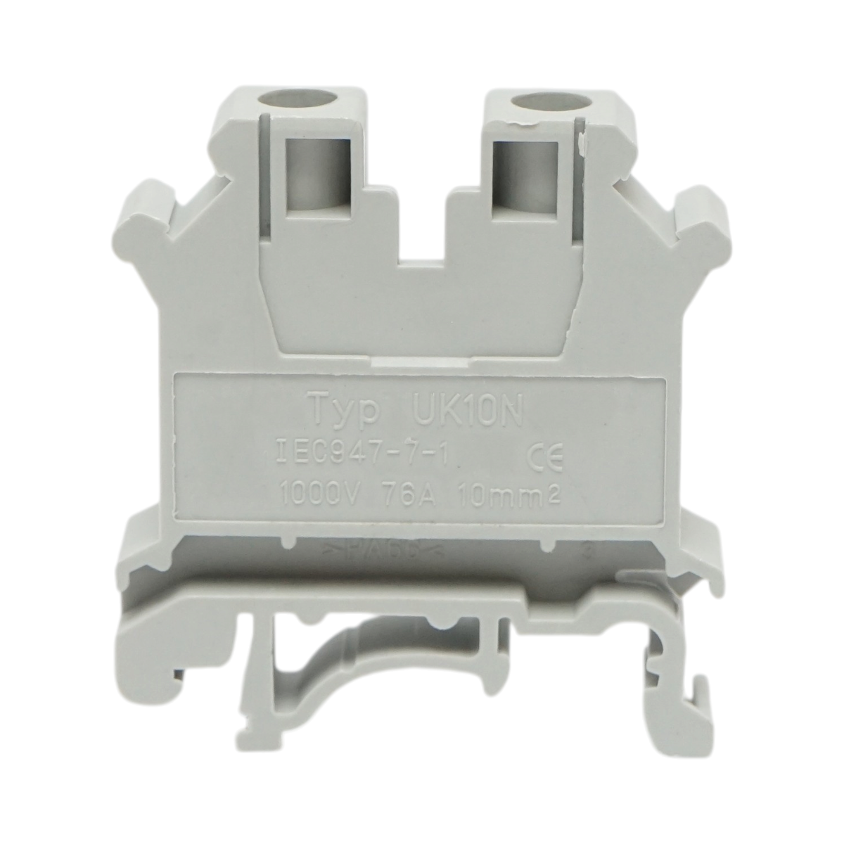 Clema de sir pe sina DIN 10mm² 76A 1000V gri UK10N Longroad
