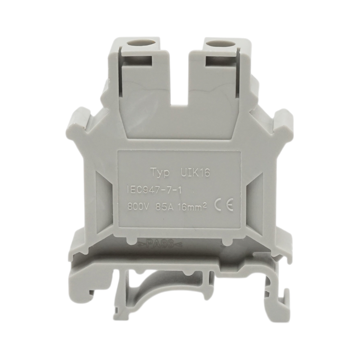 Clema de sir pe sina DIN 16mm² 85A 800V gri UK16N Longroad