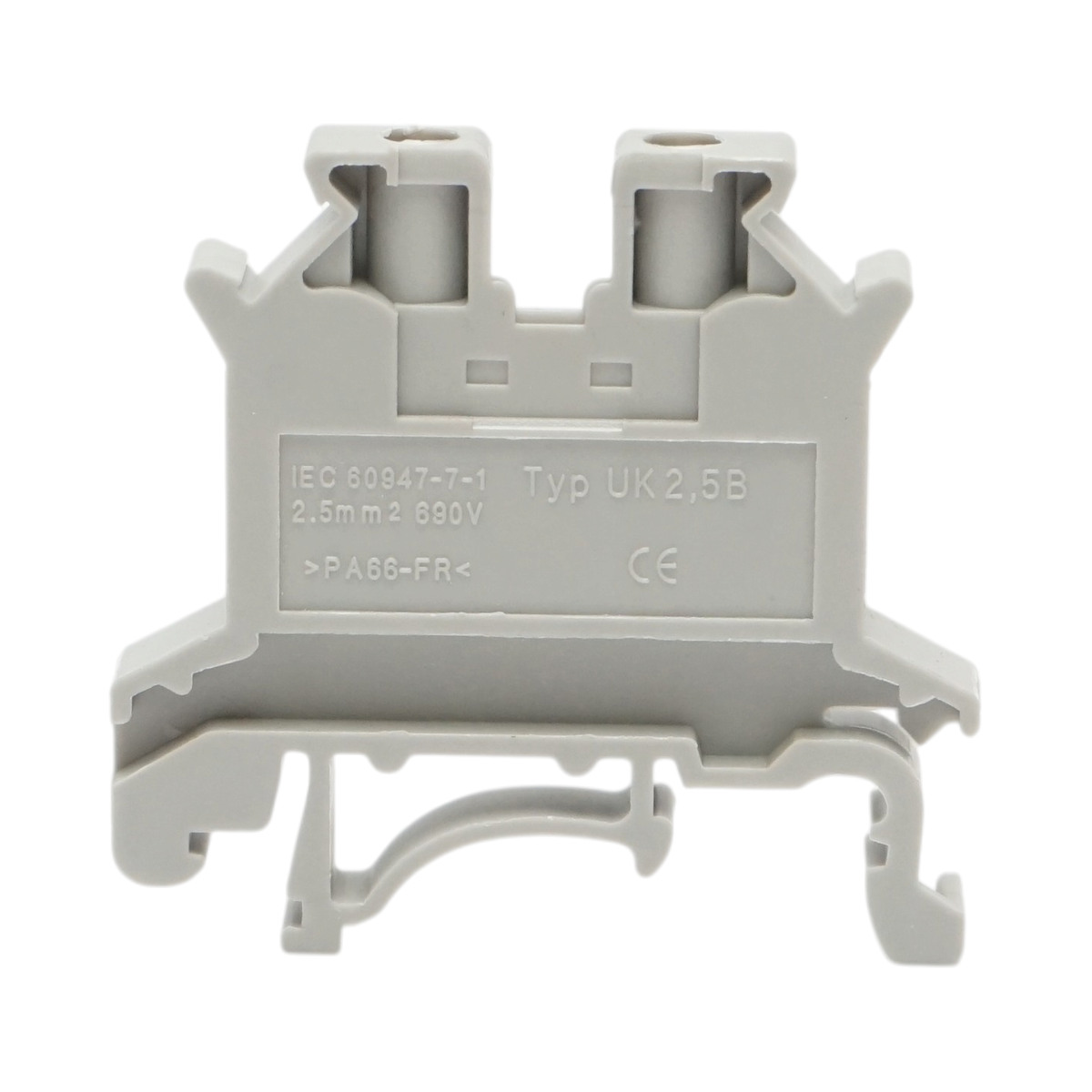 Clema de sir pe sina DIN 2.5mm² 24A 690V gri UK2.5B Longroad