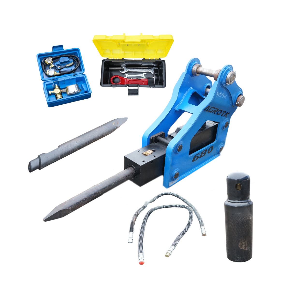 Picon ciocan hidraulic excavator 4-7T cu 2 dalti Ø 68mm incluse 278kg