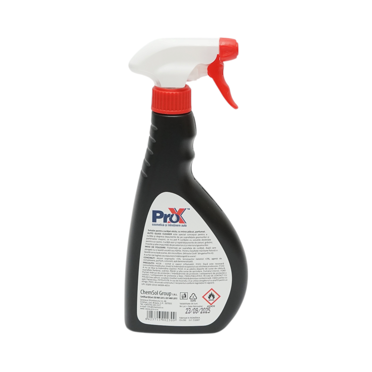 Solutie curatare geamuri auto profesionala Auto Glass Cleaner Pro-X 500ml – imagine 4
