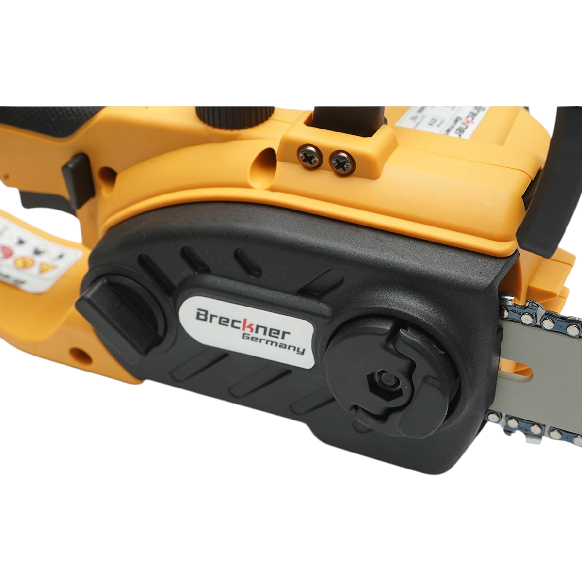 Drujba electrica profesionala 1060W cu 2 acumulatori 21V, 6Ah Li-ion, motor brushless, lama 12 inch (300mm) Breckner Germany – imagine 10