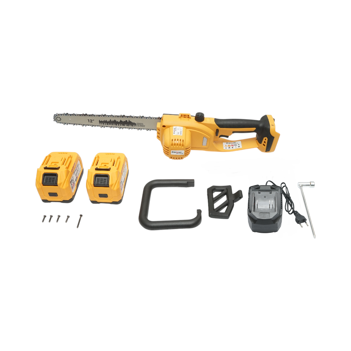 Drujba electrica profesionala 1060W cu 2 acumulatori 21V, 6Ah Li-ion, motor brushless, lama 12 inch (300mm) Breckner Germany – imagine 3