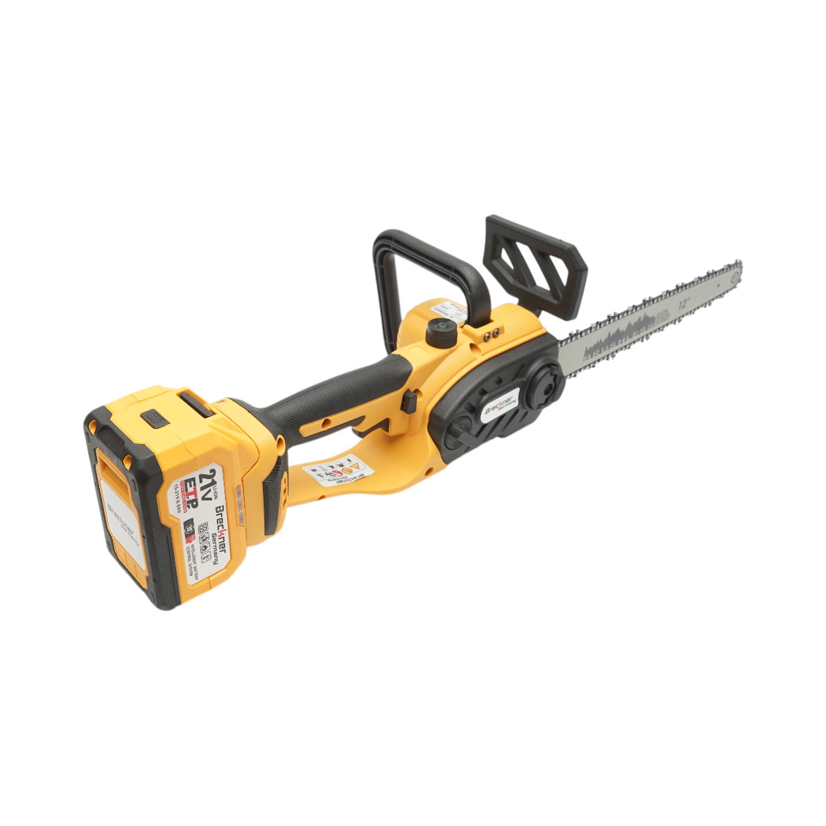 Drujba electrica profesionala 1060W cu 2 acumulatori 21V, 6Ah Li-ion, motor brushless, lama 12 inch (300mm) Breckner Germany – imagine 7