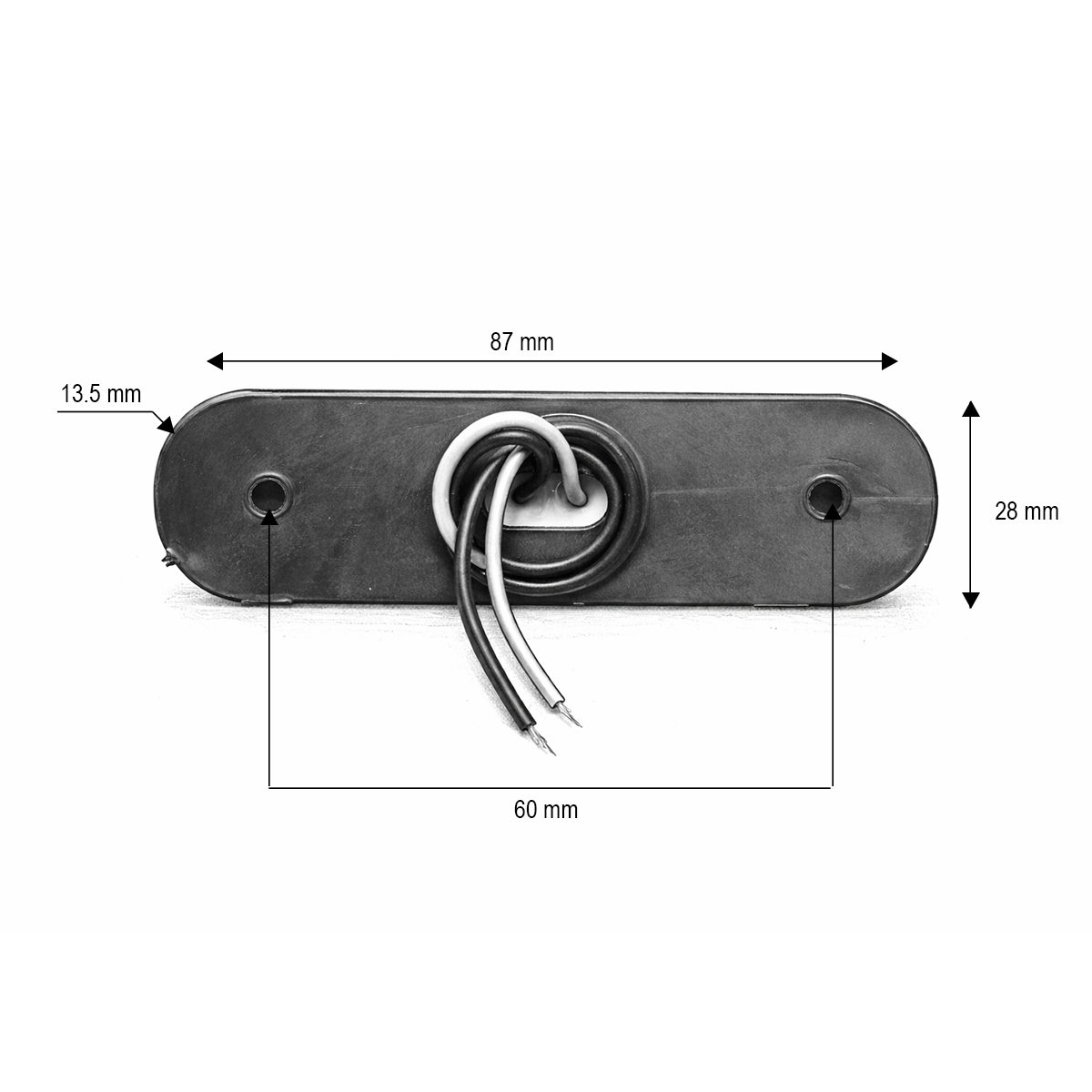 Lampa gabarit laterala ovala LED 12V-24V galben fumuriu 3 LED-uri 87x28x13.5mm Breckner Germany – imagine 3