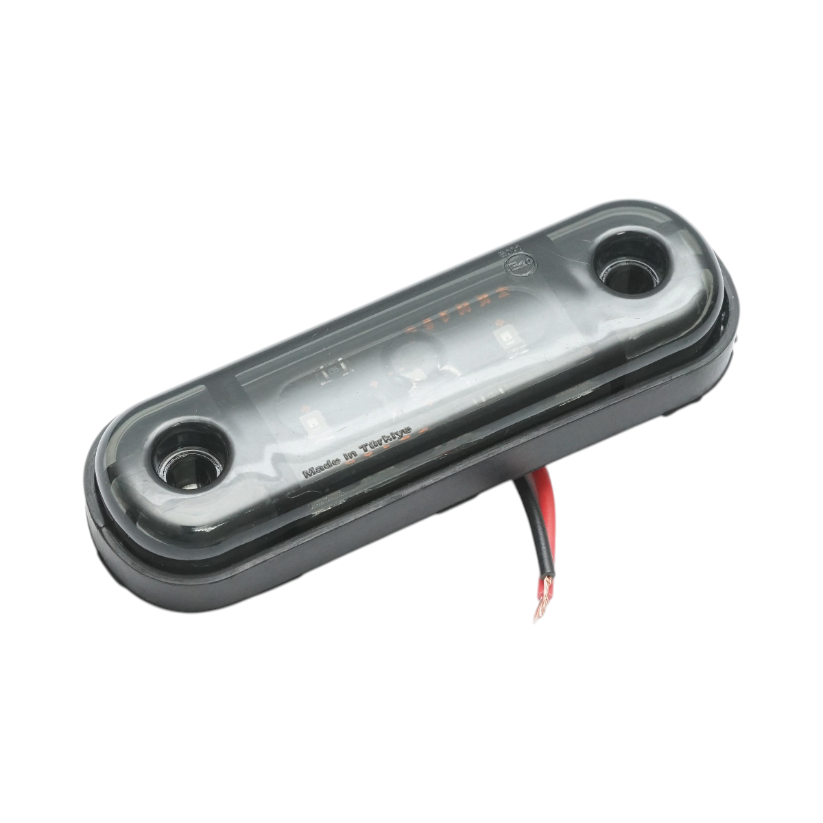 Lampa gabarit laterala ovala LED 12V-24V rosu fumuriu 3 LED-uri 87x28x13.5mm Breckner Germany – imagine 2