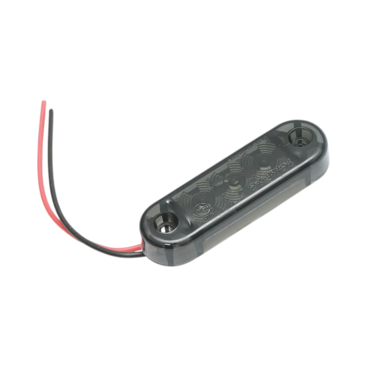 Lampa gabarit laterala ovala LED 12V-24V rosu fumuriu 3 LED-uri 70x21x10.5mm Breckner Germany – imagine 2