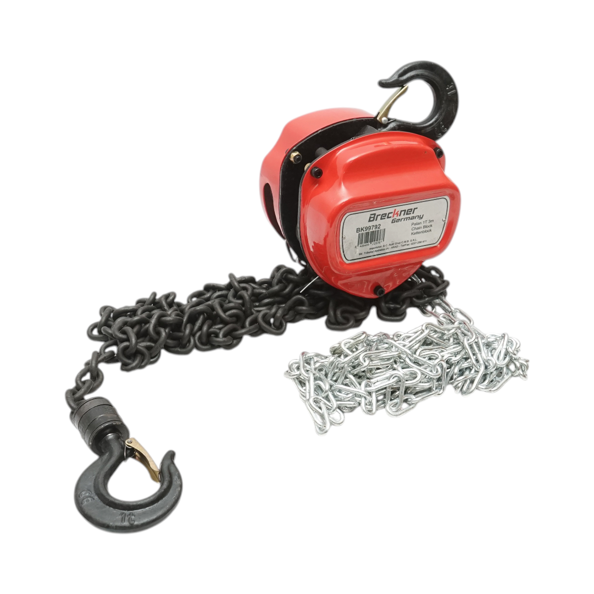 Palan manual cu lant 3m, sarcina maxima 1000kg, carlig cu siguranta 1T Breckner Germany – imagine 5