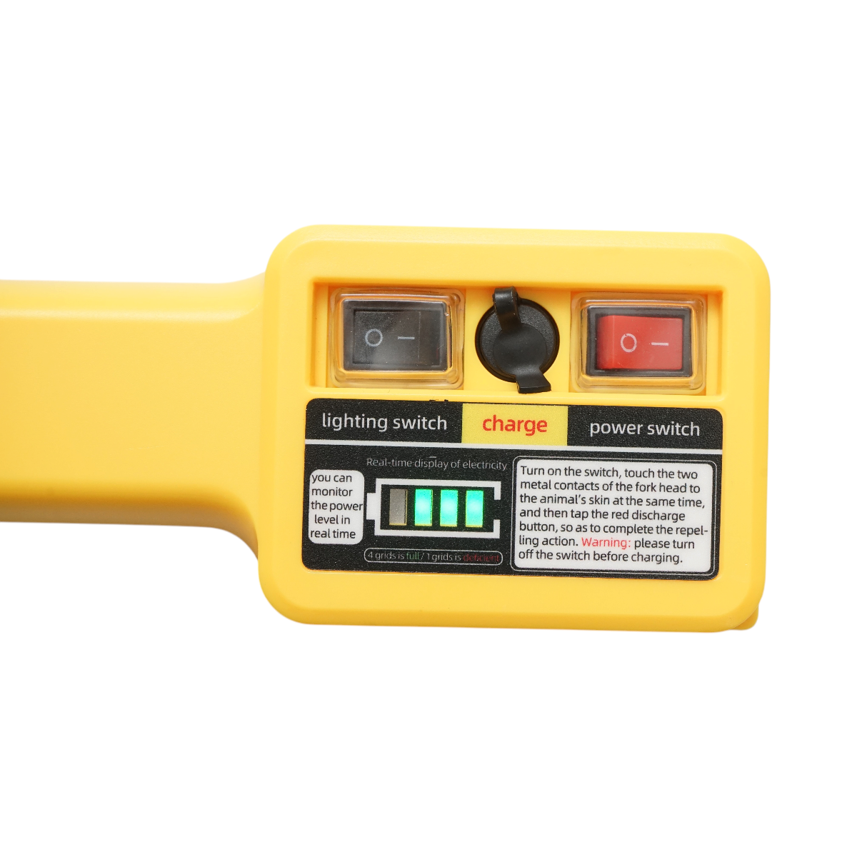 Baston electric animale profesional 1100V cu acumulator 8.4V, 2200mAh, lanterna LED, indicator baterie, tija 80cm – imagine 7