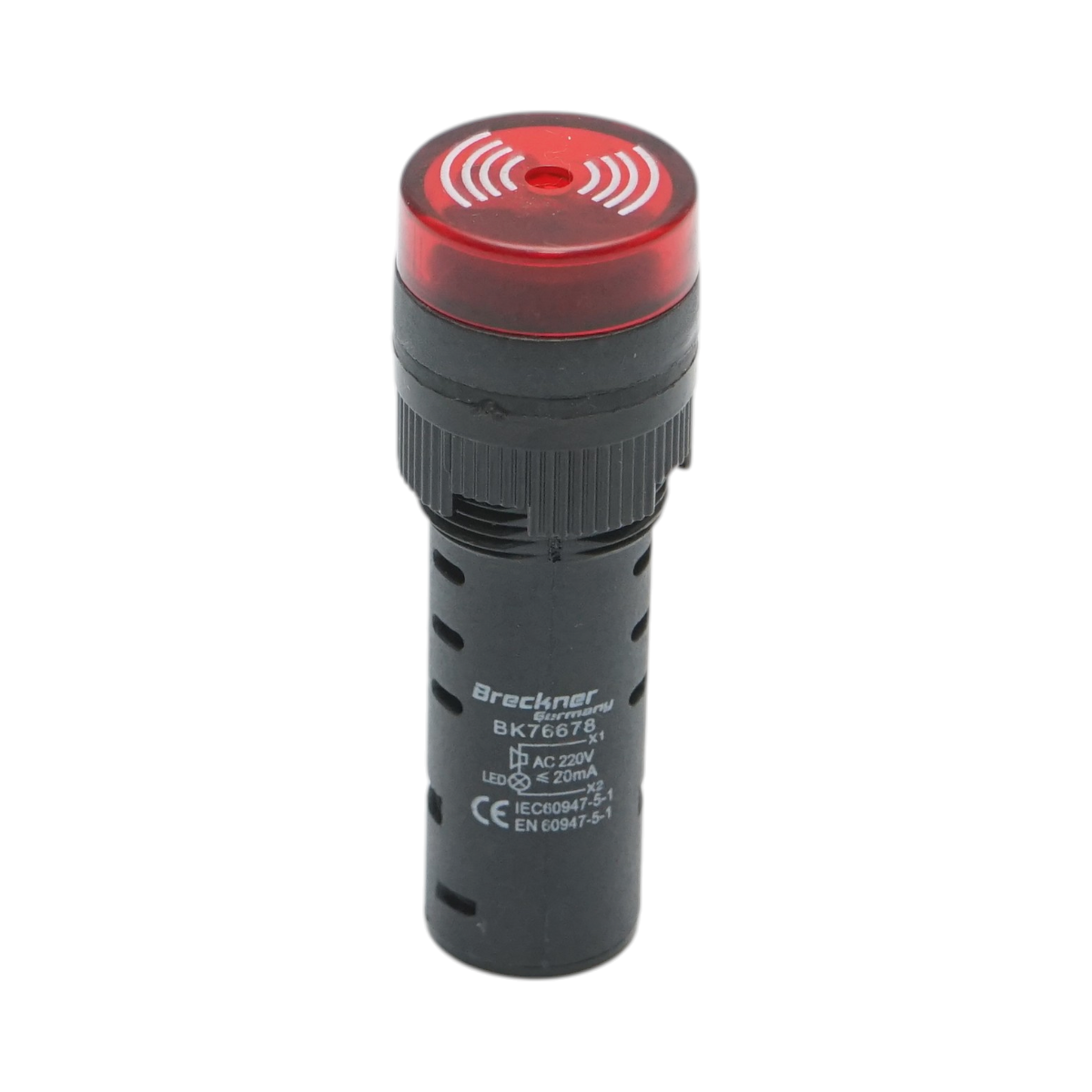 Indicator industrial semnalizare LED cu sonerie 220V AC Ø 16mm Breckner Germany
