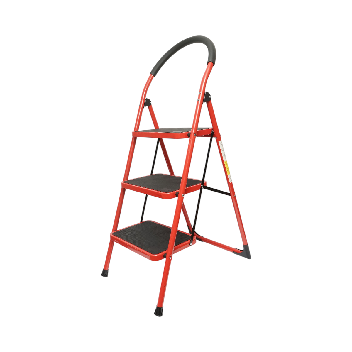Scara pliabila otel 3 trepte antiderapante, inaltime 117cm, sarcina maxima 150kg rosie Breckner Germany