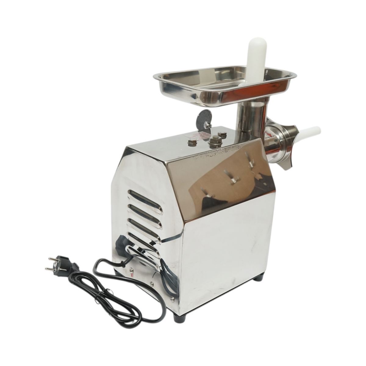 Masina de tocat carne electrica inox + otel 1200W, 220V, capacitate 100 kg/h, adaptor carnati, 1 sita si 1 cutit incluse 340x185x365mm – imagine 4