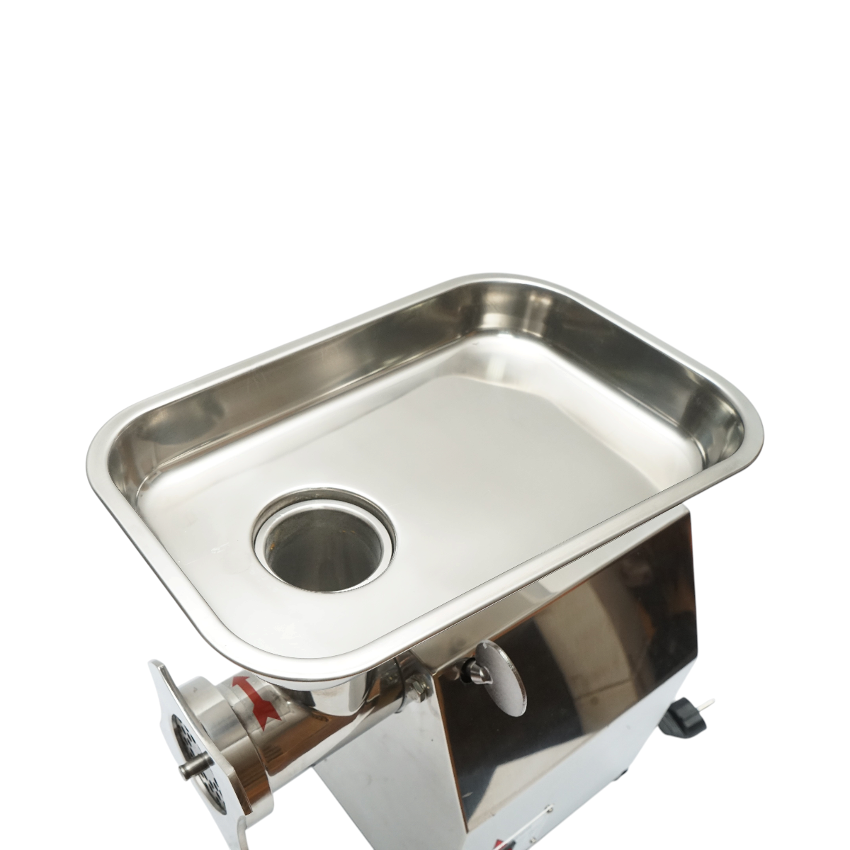Masina de tocat carne electrica inox 1600W, 220V, capacitate 150 kg/h, adaptor carnati, 1 sita si 1 cutit incluse 380x210x415mm – imagine 10