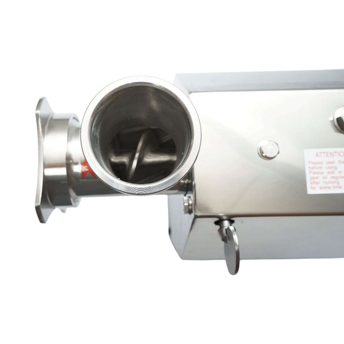 Masina de tocat carne electrica inox 1600W, 220V, capacitate 150 kg/h, adaptor carnati, 1 sita si 1 cutit incluse 380x210x415mm – imagine 11