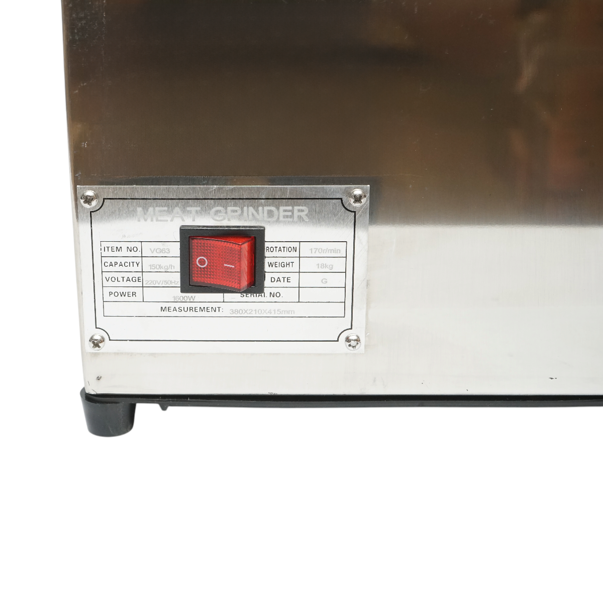Masina de tocat carne electrica inox 1600W, 220V, capacitate 150 kg/h, adaptor carnati, 1 sita si 1 cutit incluse 380x210x415mm – imagine 13