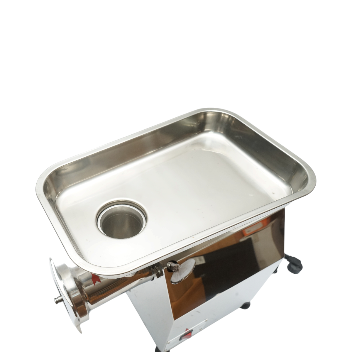 Masina de tocat carne electrica inox 2000W, 220V, capacitate 250 kg/h, adaptor carnati, 1 sita si 1 cutit incluse 410x240x450mm – imagine 10