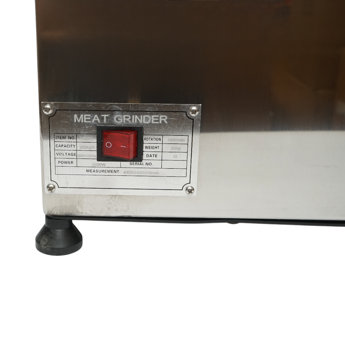 Masina de tocat carne electrica inox 2000W, 220V, capacitate 250 kg/h, adaptor carnati, 1 sita si 1 cutit incluse 410x240x450mm – imagine 13