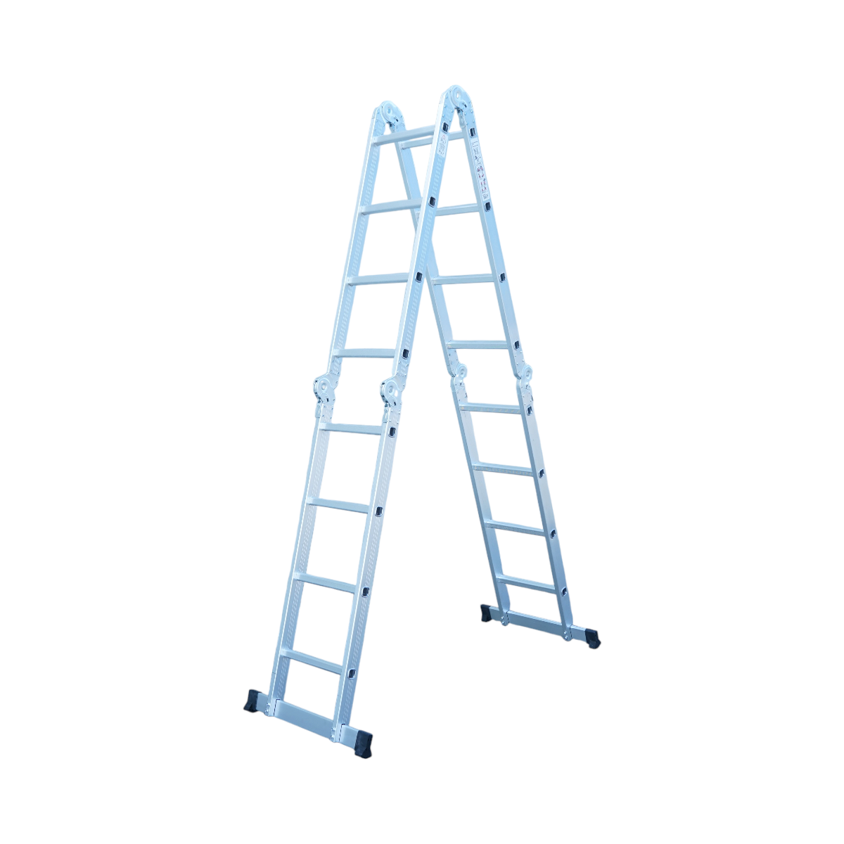 Scara multifunctionala aluminiu 3.7m, 4x4 trepte, pliabila cu balamale, sarcina maxima 150kg