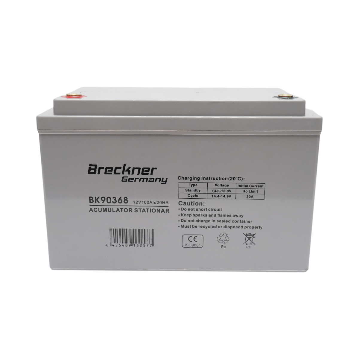 Baterie stationara GEL VRLA 12V 100Ah 20HR pentru tricicluri, scutere, vehicule electrice 325x170x220mm Breckner Germany