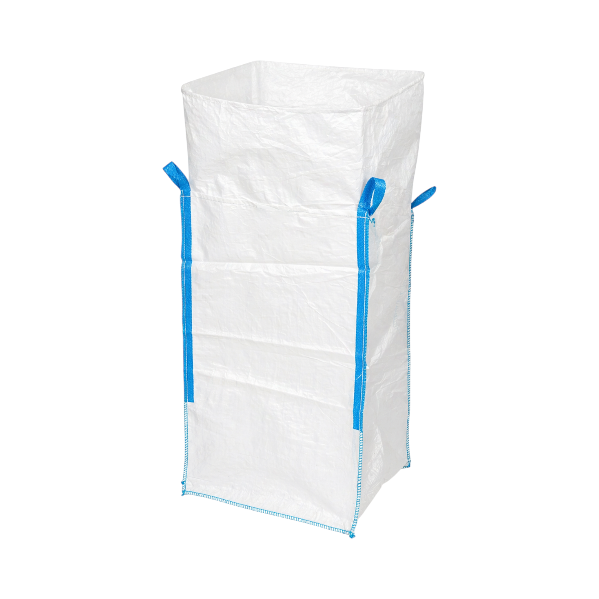 Sac big bag 95x95x150cm alb, capacitate 1200kg, tip U-Panel nelaminat, fund plan, top fusta 85cm