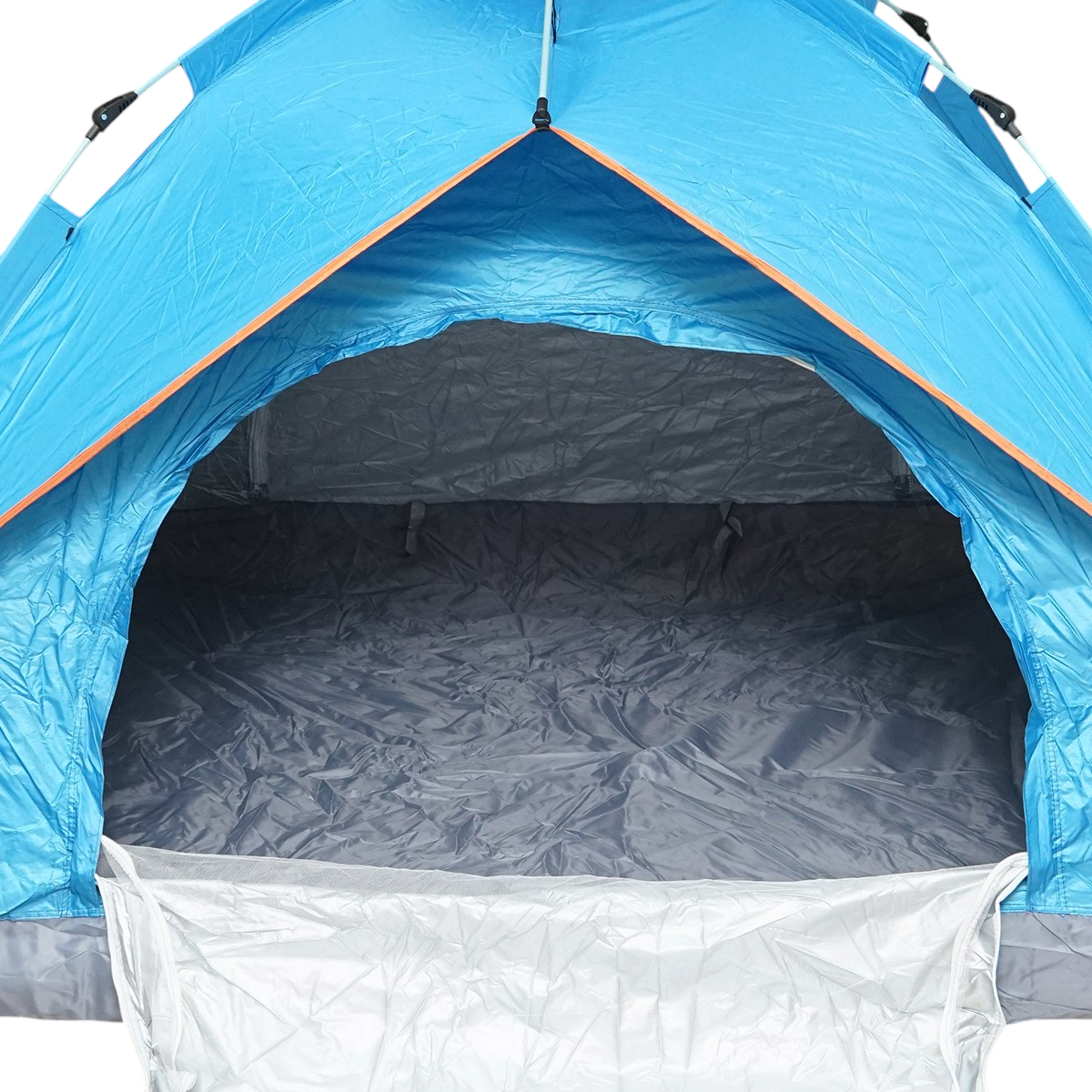 Cort camping 2 persoane albastru pliabil automat pop-up 2 intrari, impermeabil cu protectie UV si plasa anti-insecte 200x200x145cm – imagine 9