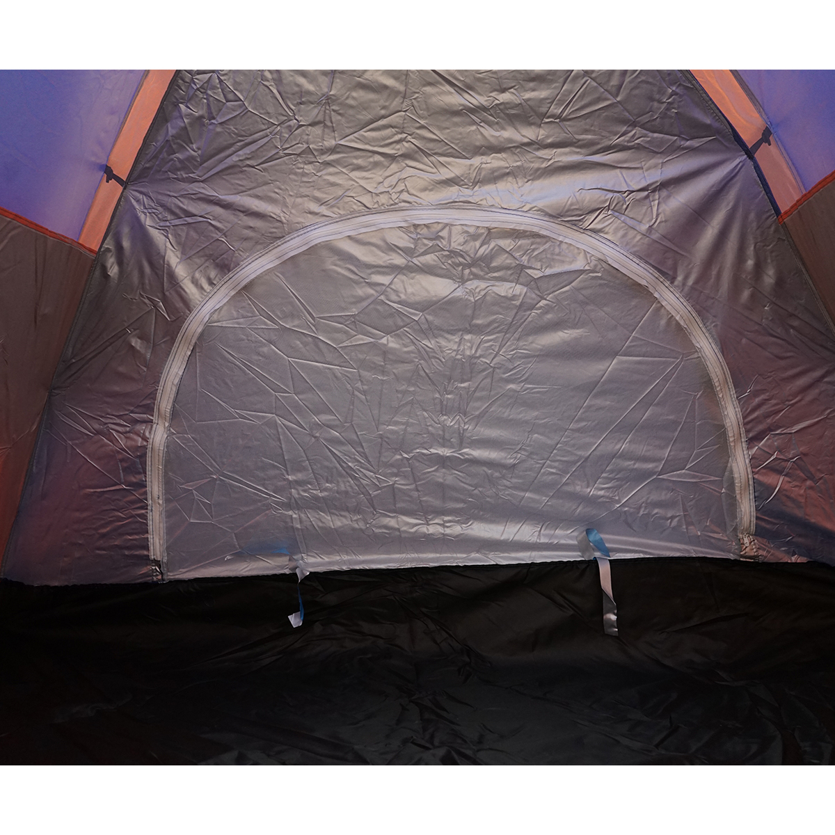 Cort camping 2 persoane albastru-portocaliu pliabil automat pop-up 2 intrari, impermeabil cu protectie UV si plasa anti-insecte 200x200x145cm – imagine 10