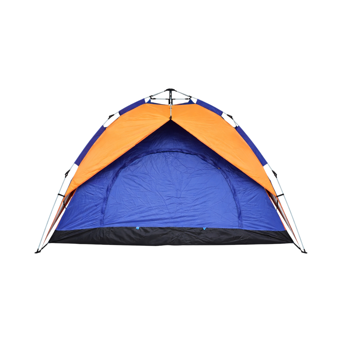 Cort camping 2 persoane albastru-portocaliu pliabil automat pop-up 2 intrari, impermeabil cu protectie UV si plasa anti-insecte 200x200x145cm – imagine 2