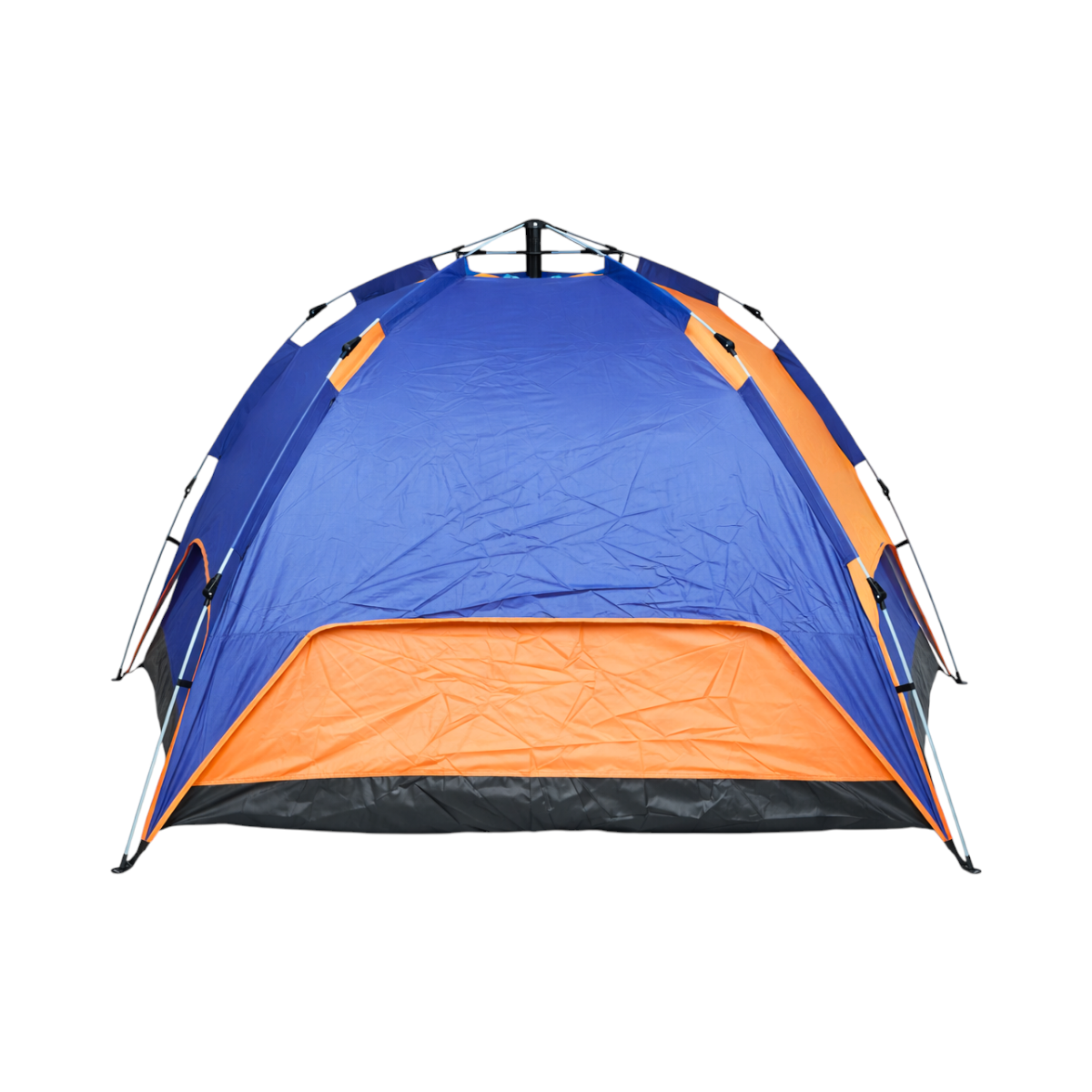 Cort camping 2 persoane albastru-portocaliu pliabil automat pop-up 2 intrari, impermeabil cu protectie UV si plasa anti-insecte 200x200x145cm – imagine 4