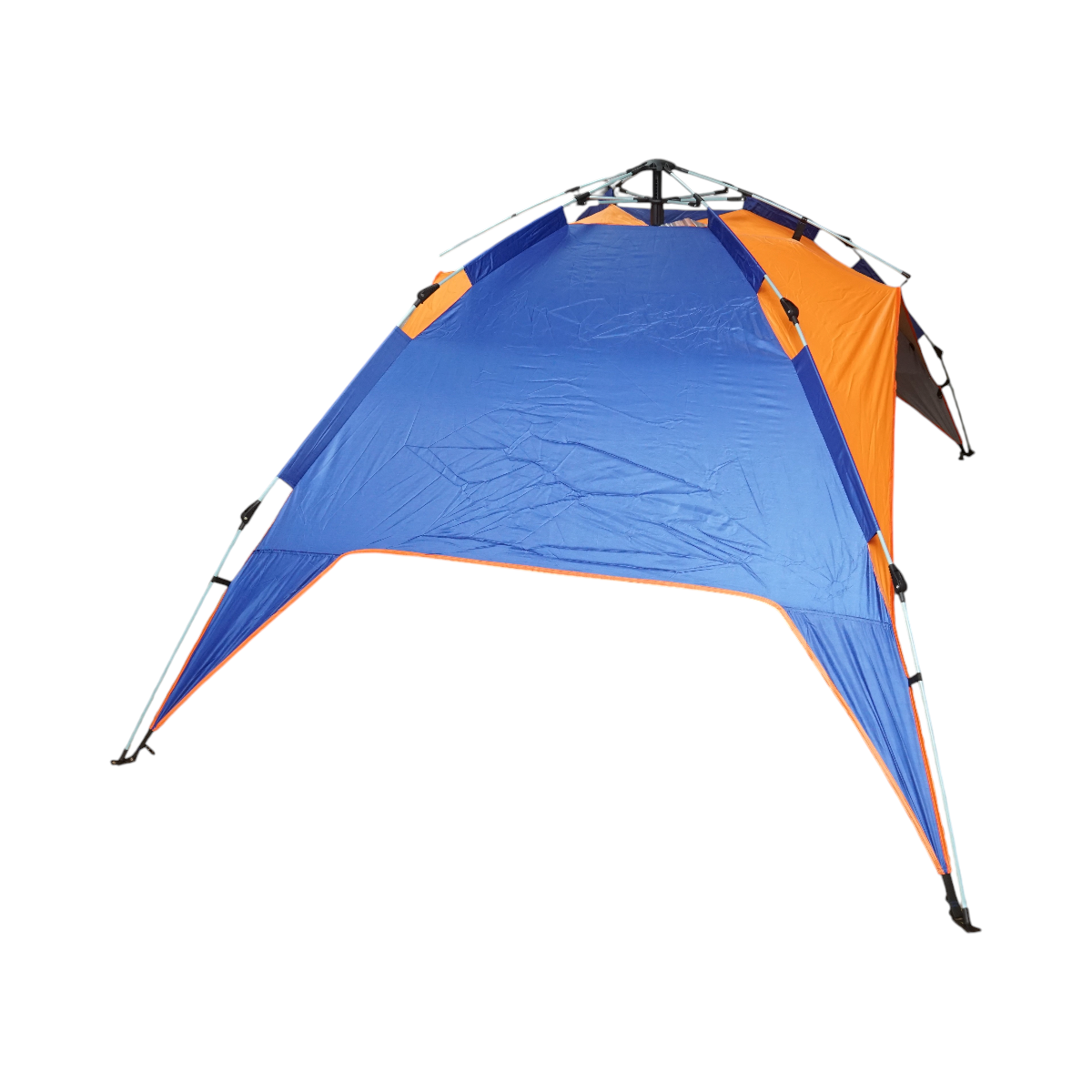 Cort camping 2 persoane albastru-portocaliu pliabil automat pop-up 2 intrari, impermeabil cu protectie UV si plasa anti-insecte 200x200x145cm – imagine 6