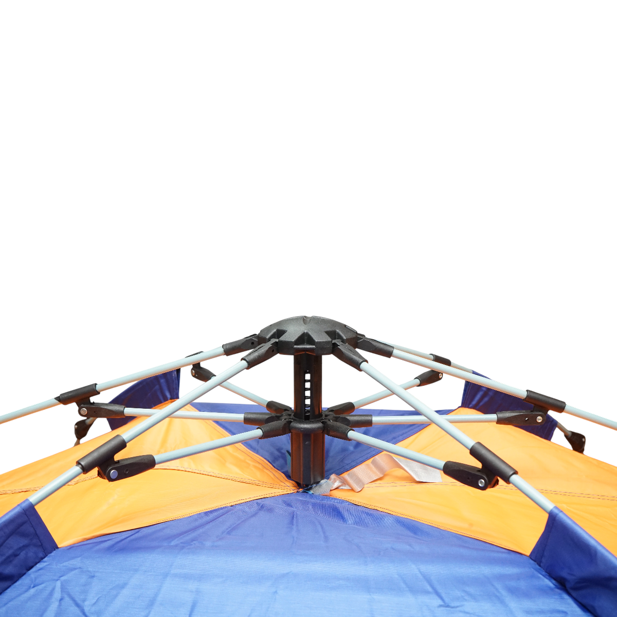 Cort camping 2 persoane albastru-portocaliu pliabil automat pop-up 2 intrari, impermeabil cu protectie UV si plasa anti-insecte 200x200x145cm – imagine 8