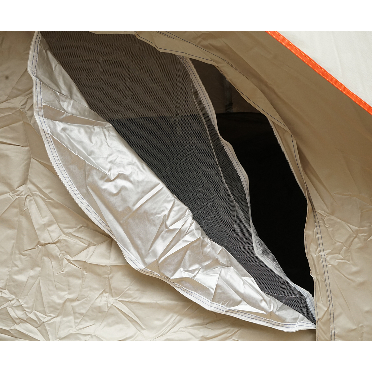 Cort camping 2 persoane crem pliabil automat pop-up 2 intrari, impermeabil cu protectie UV si plasa anti-insecte 200x200x145cm – imagine 11