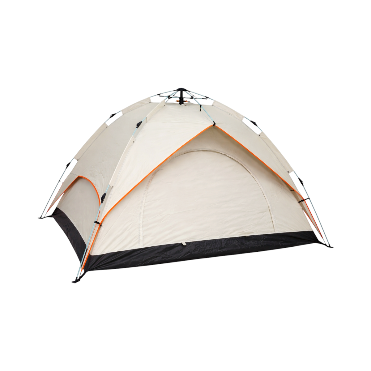 Cort camping 2 persoane crem pliabil automat pop-up 2 intrari, impermeabil cu protectie UV si plasa anti-insecte 200x200x145cm – imagine 5