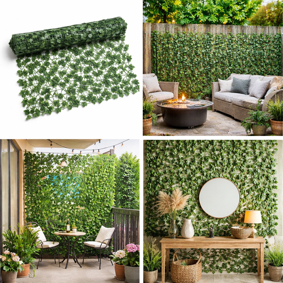 Gard viu artificial verde decorativ cu frunze iedera 300x100cm