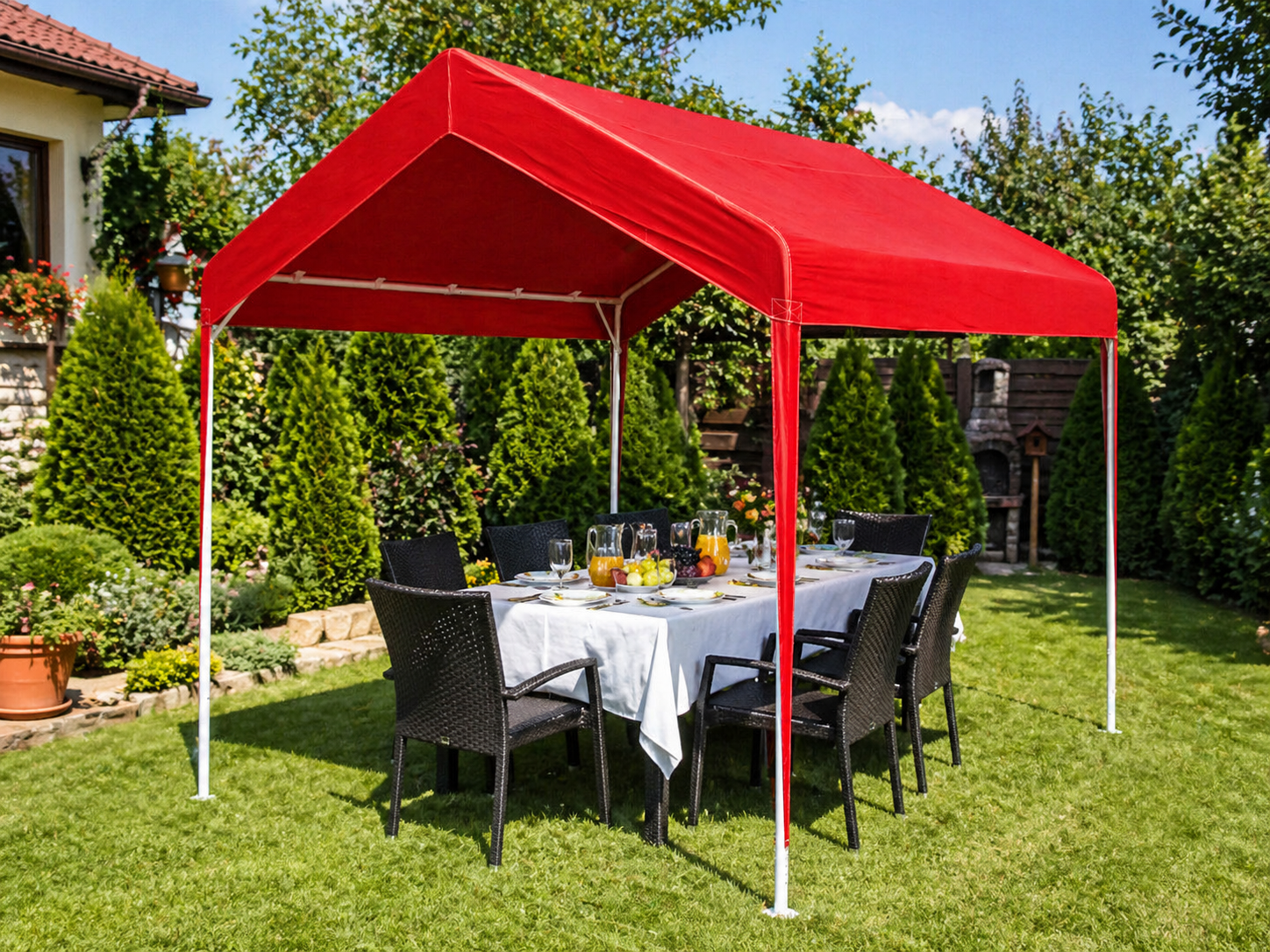 Cort evenimente pavilion gradina 3x3m albastru