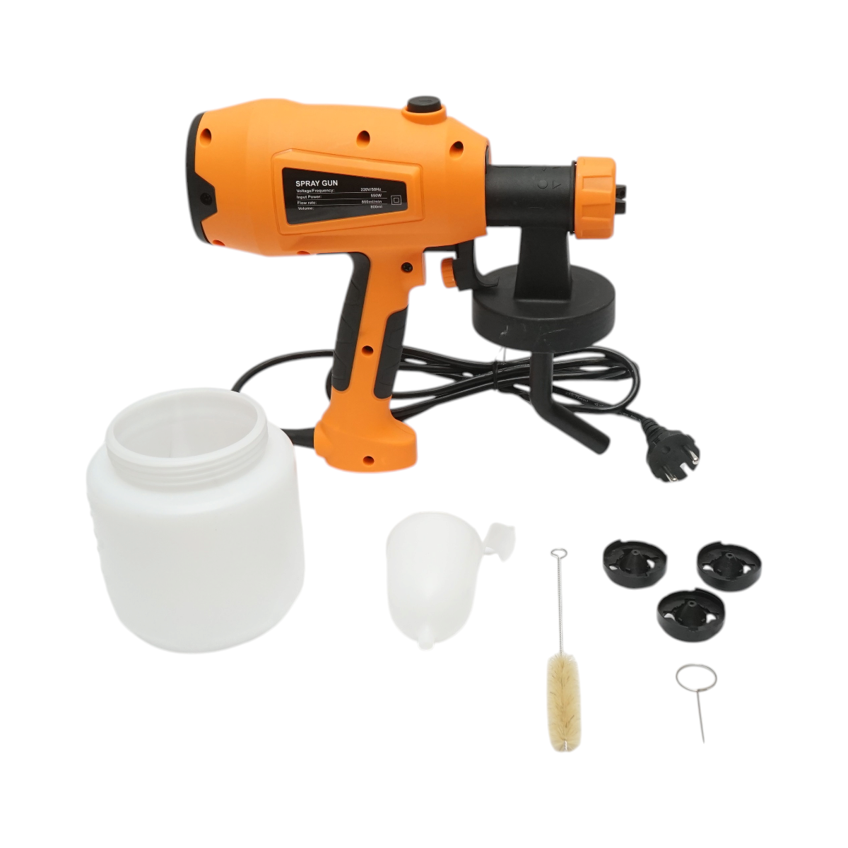 Pistol vopsit electric 550W, 220V, debit 800 ml/min, rezervor inferior 800ml, 3 duze incluse – imagine 12